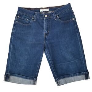 Levi's Shorts Women's Size 8 515 Jean Bermuda Blue Denim Cuffed